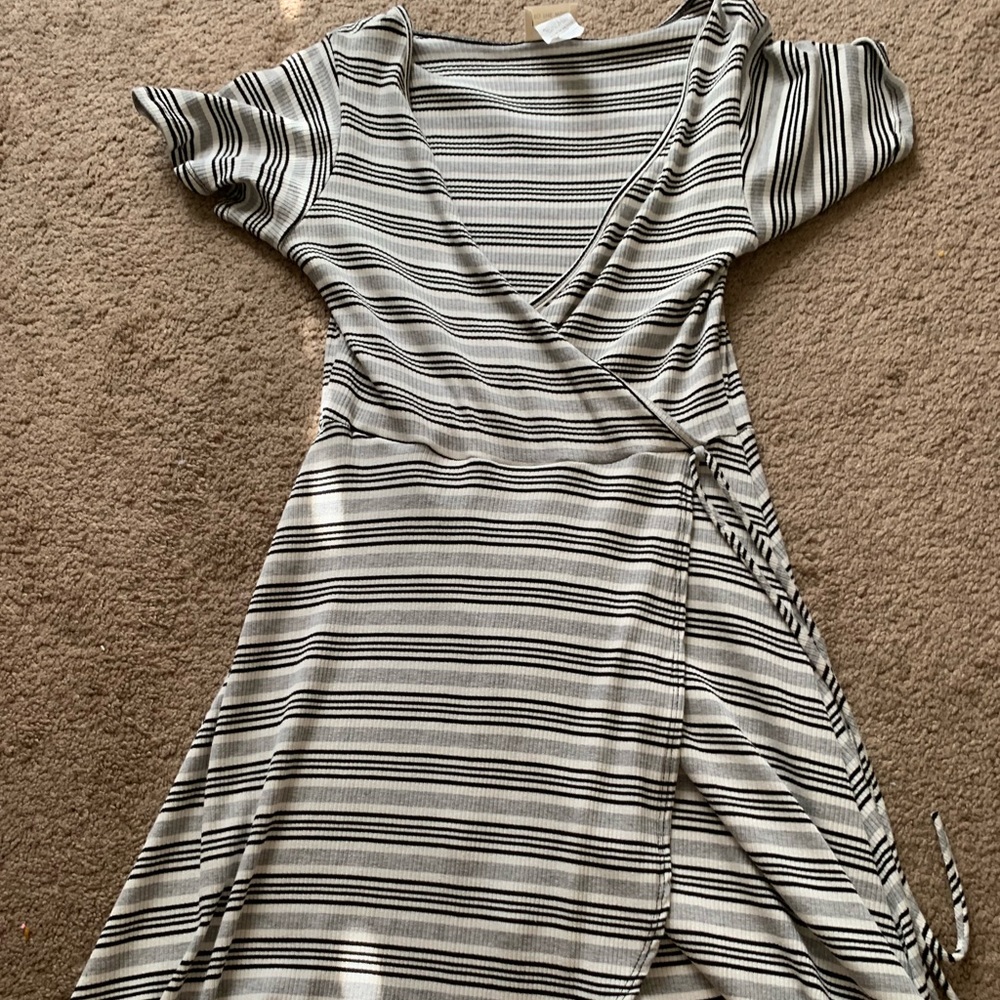 Cute striped wrap dress